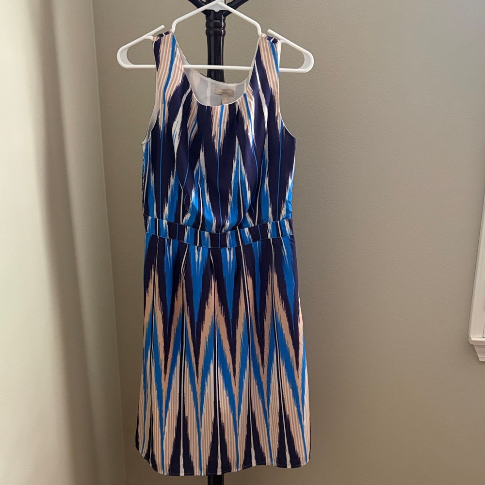 Banana Republic Blue and Cream Geometric Mini Dress